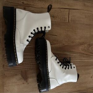 Dr. martens Jadon White Leather Women's Boots platform